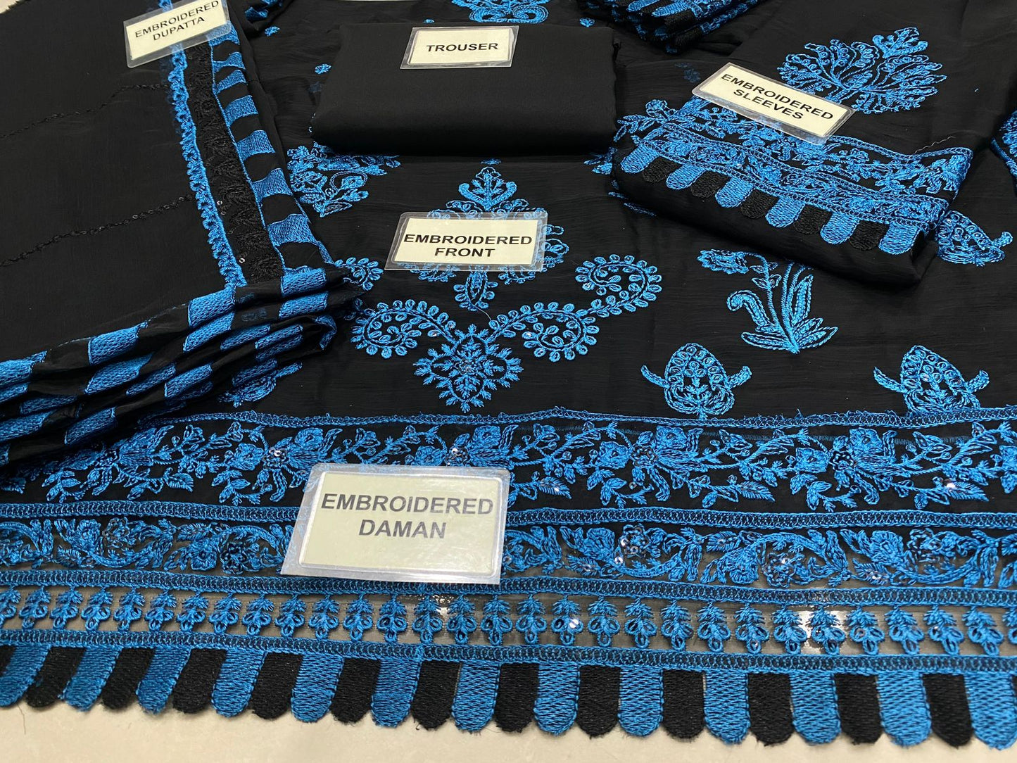 Chiifon fully heavy embroidered spengle work
