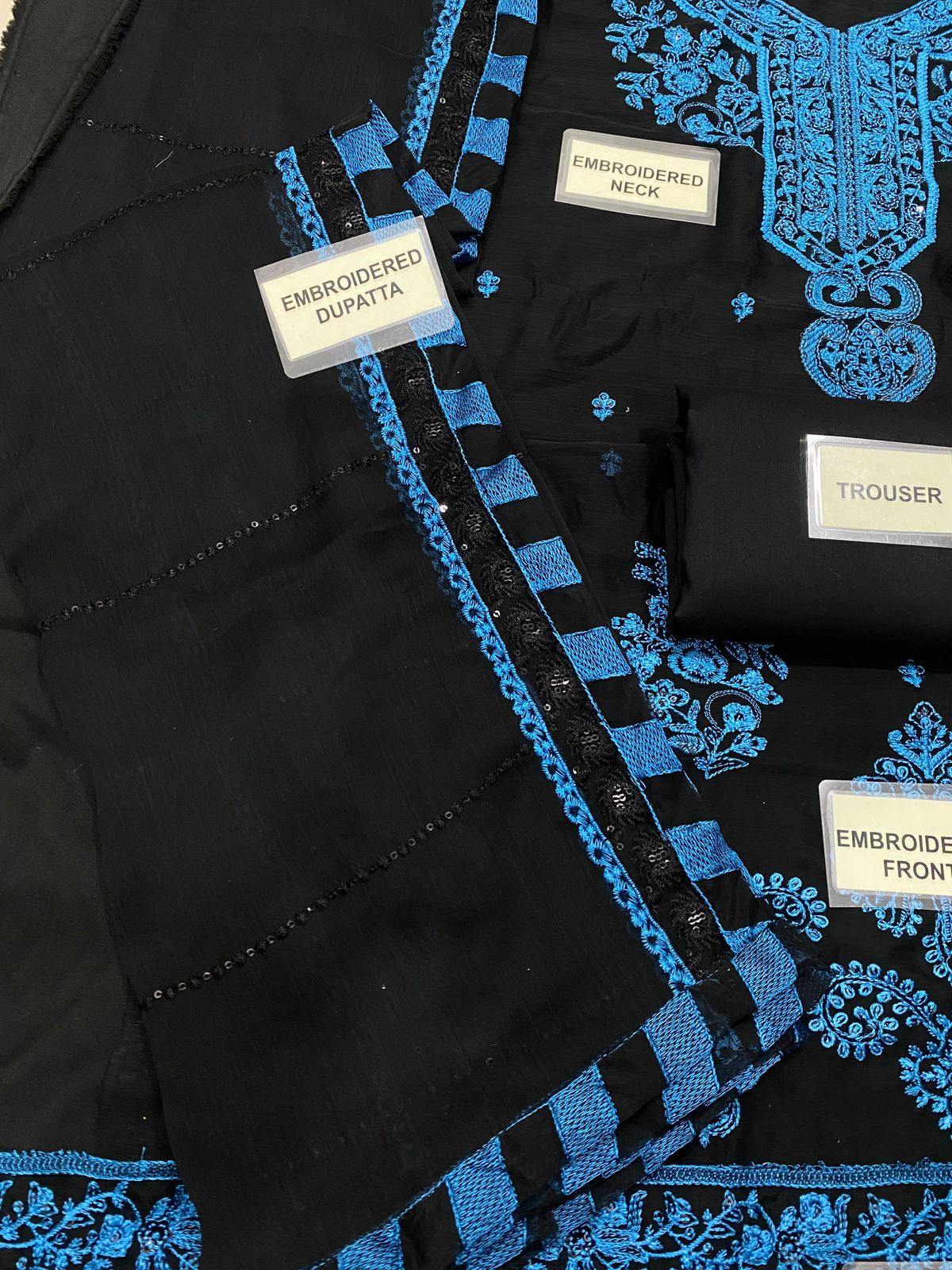 Chiifon fully heavy embroidered spengle work
