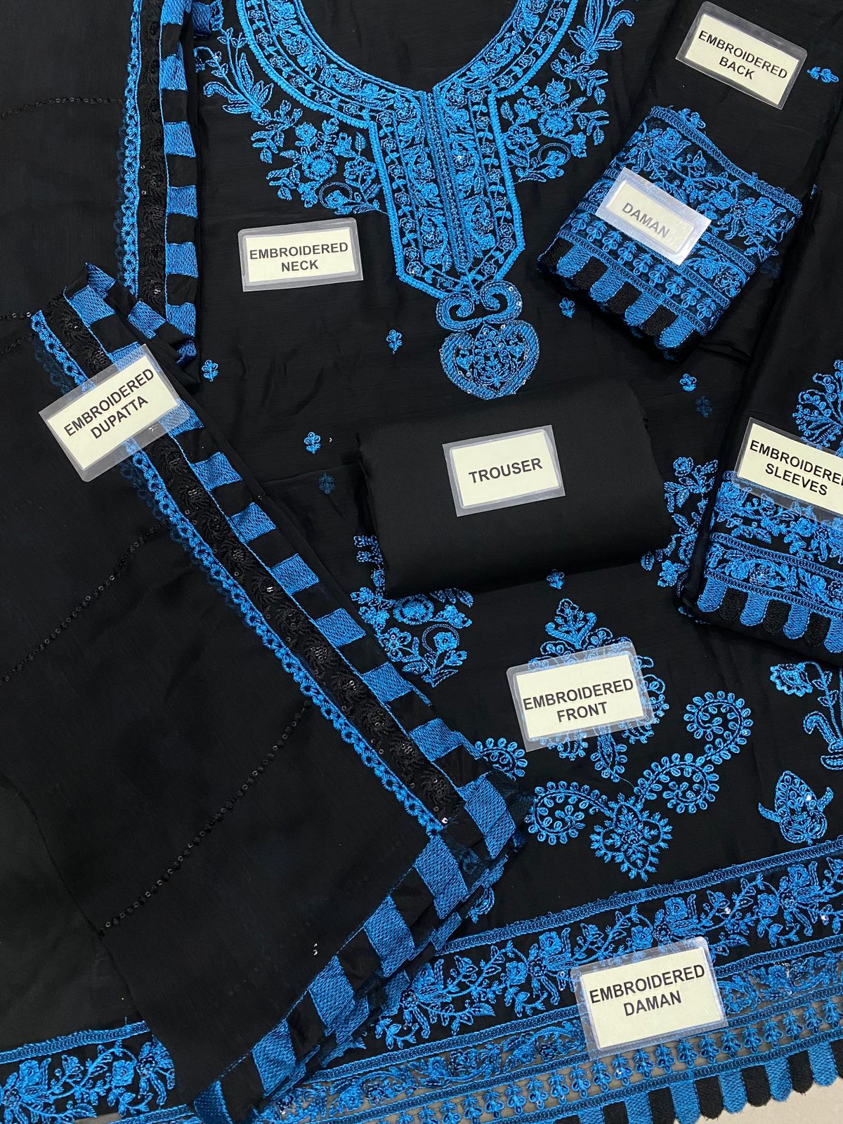 Chiifon fully heavy embroidered spengle work