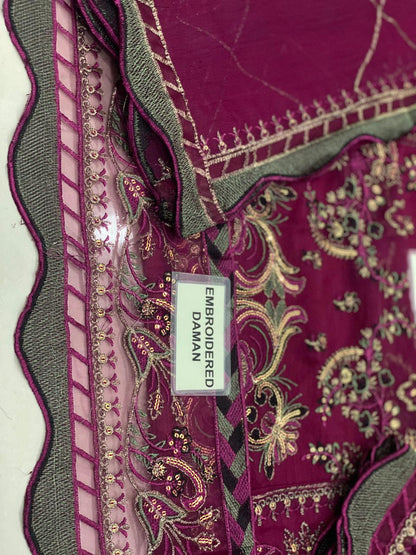 chiifon fully heavy embroidered spengle work