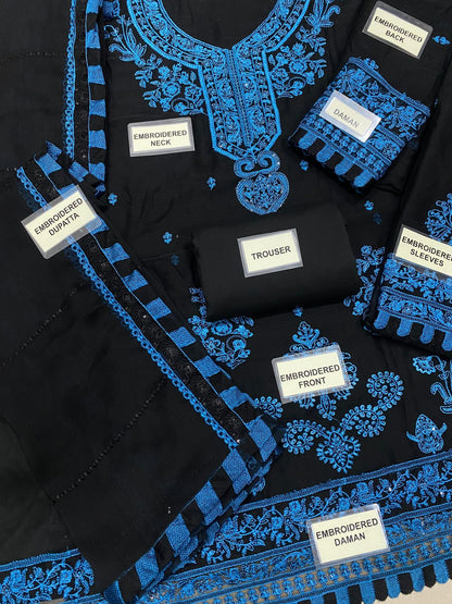 Chiifon fully heavy embroidered spengle work